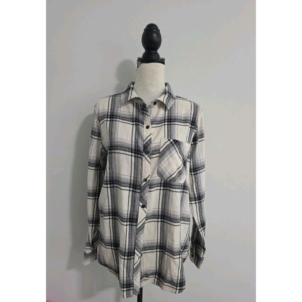 Gap Women's Soft Long Sleeve Hi-Low Hem Relaxed Fit‎ Flannel Size Large NWT